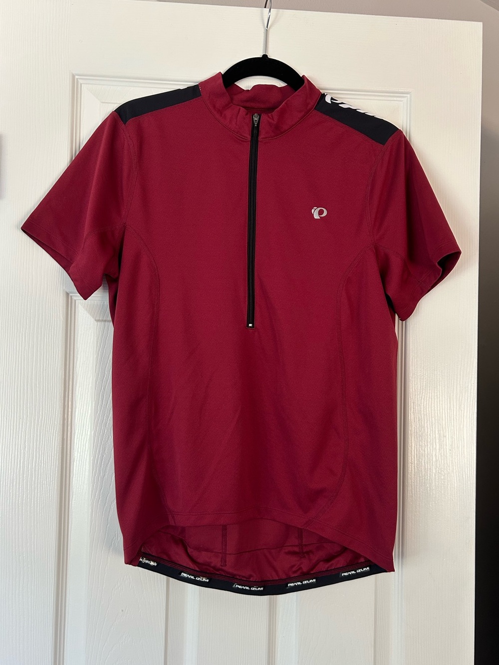 Pearl Izumi Select Short Sleeve Cycling Jersey in Burgundy with Black Accents
